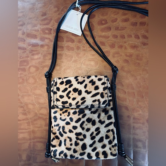 Dolce Vita Handbags - Dolce Vita Animal Print Haircalf Crossbody Bag. NWT
